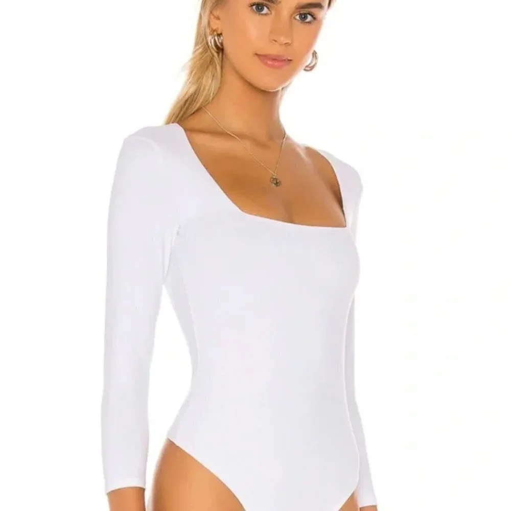 Free People Truth Or Square Bodysuit in White
